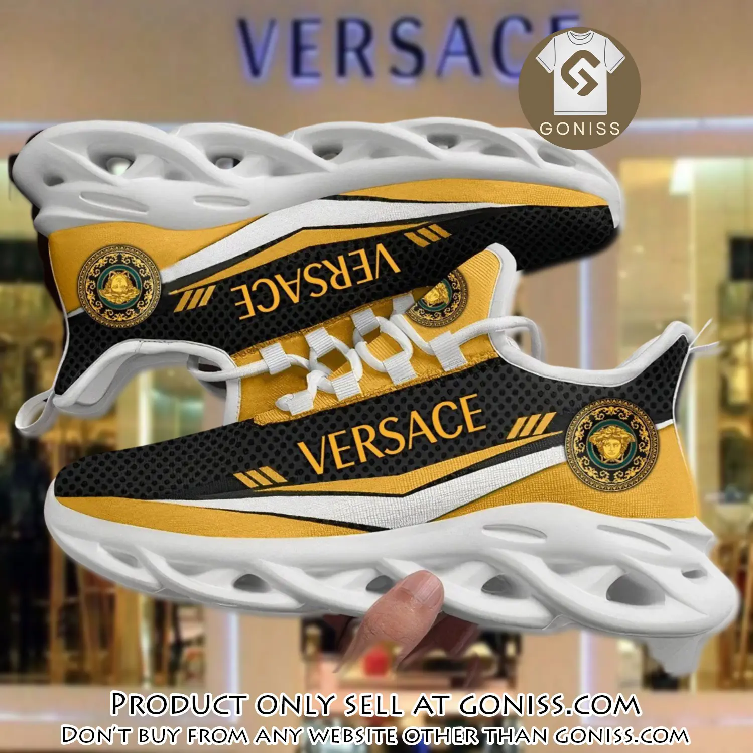 Versace medusa yellow max soul shoes luxury brand gifts for men women gn0125446